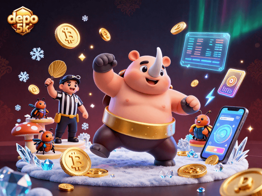 Spin into action with depo 5k as the sumo champion beetle triumphs amidst golden coins.