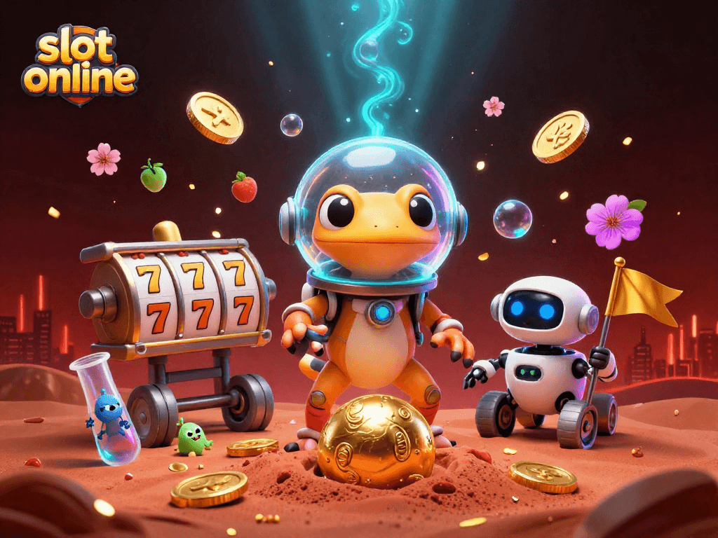 Menangkan slot online sambil menjelajahi kasino emas luar angkasa yang tersembunyi di Mars.