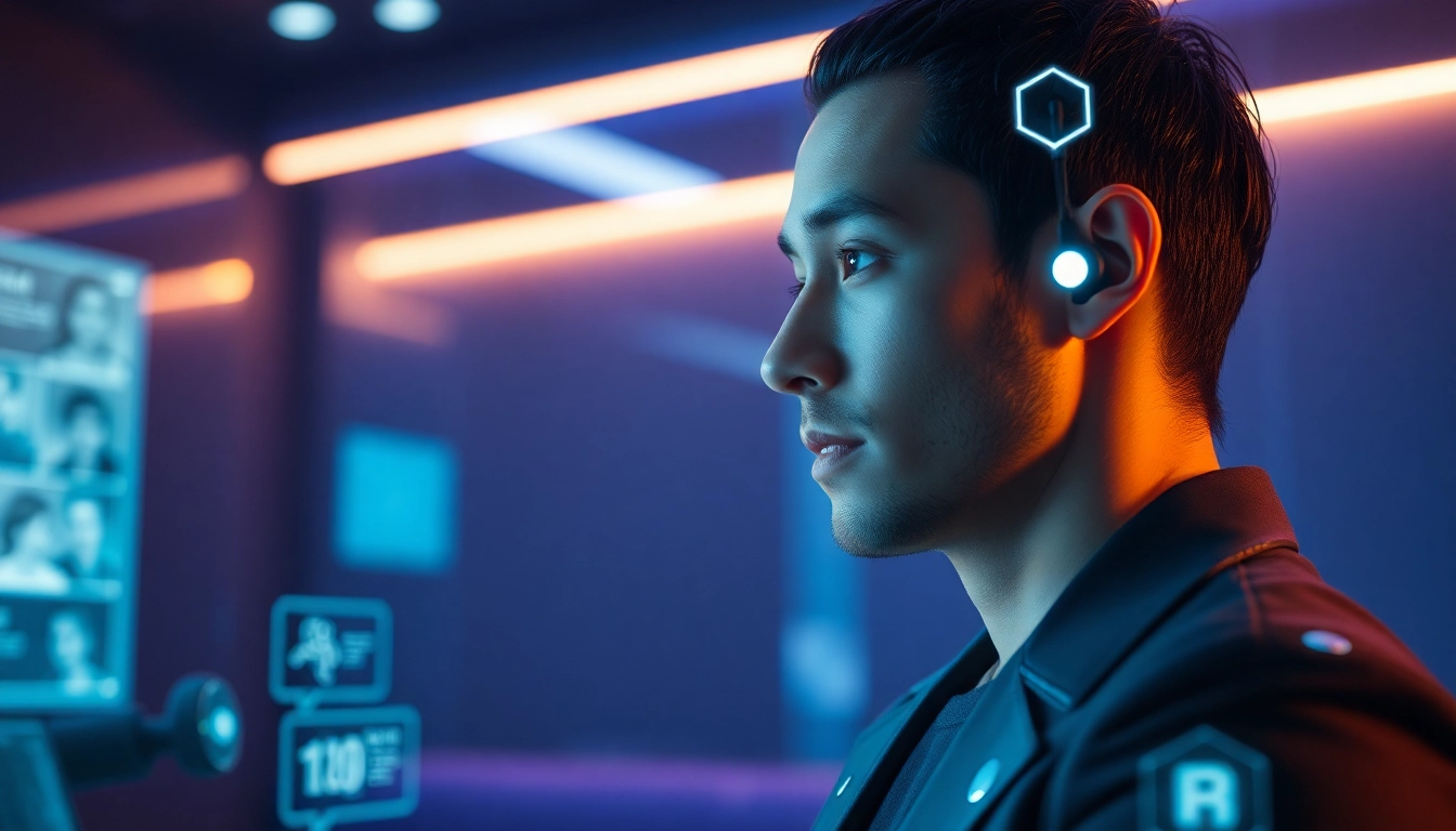 A captivating scene illustrating an AI character engaging in conversation, symbolizing the essence of sex ai.