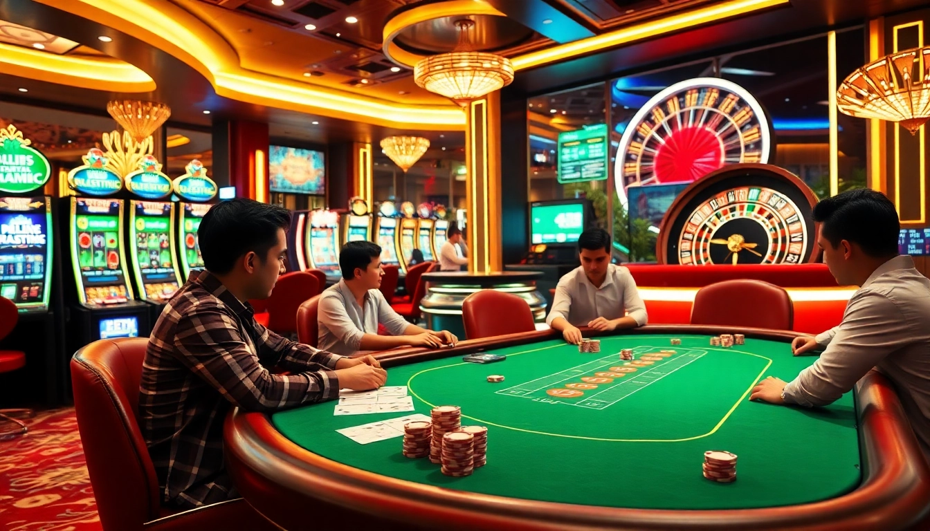 Engage in a thrilling poker game at with vibrant casino visuals and exciting betting elements.