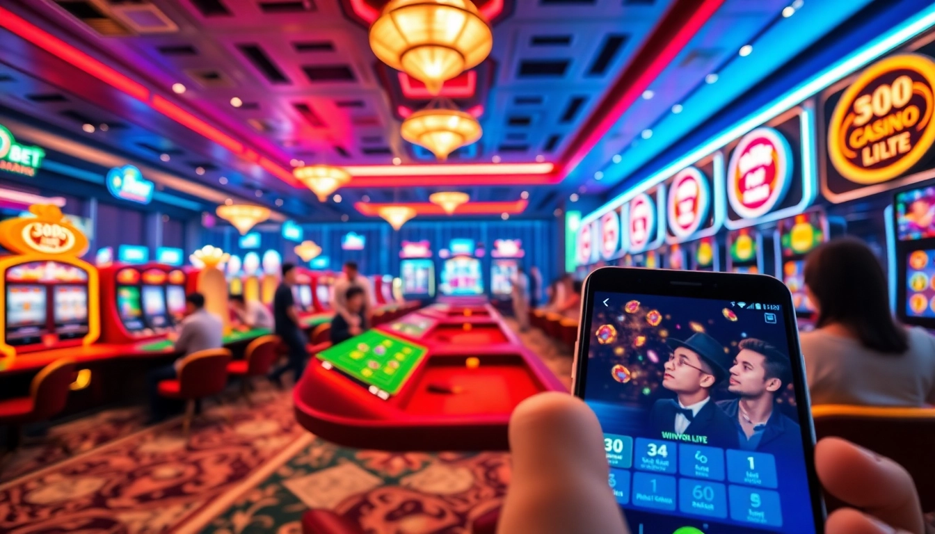 Exciting online gambling experience at winvn88.live with vibrant casino game elements.