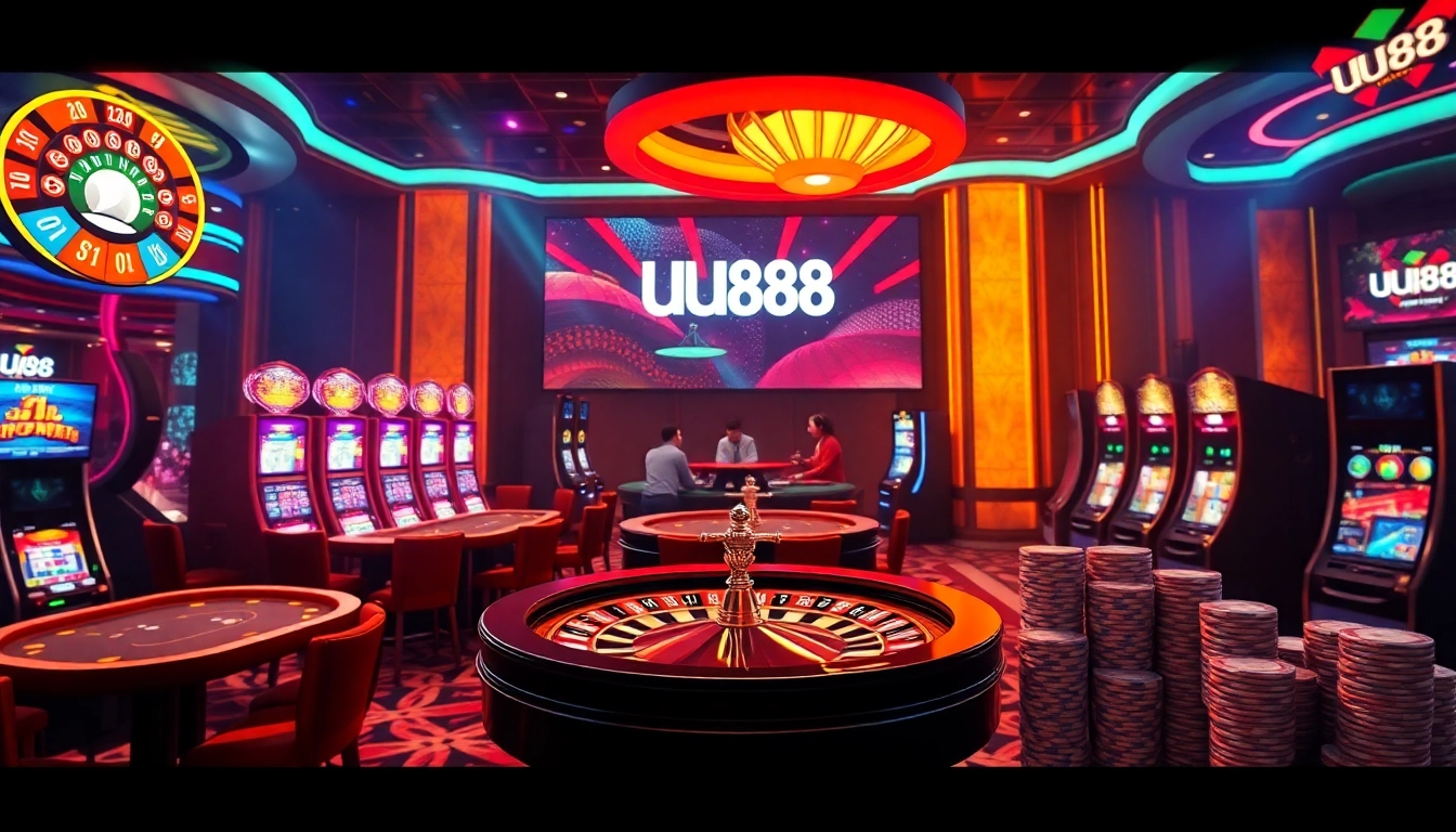 Engage in thrilling gambling with a high-stakes setup at UU88's vibrant casino.