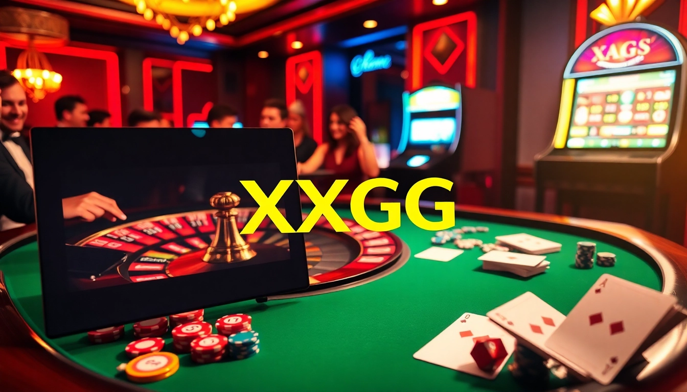 Experience thrilling gameplay at XXGG with engaging casino tables and vibrant poker chips.