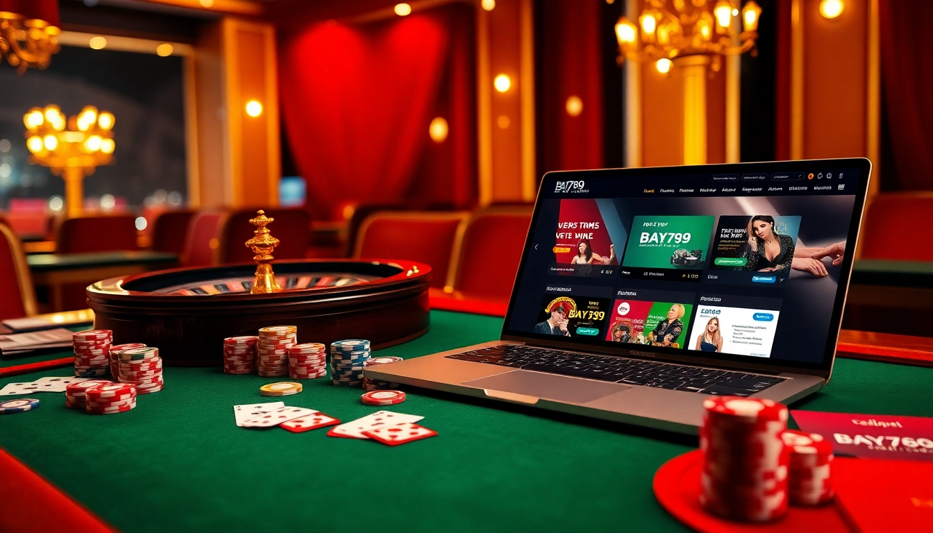 Experience the thrilling gameplay at Bay789 with a luxury casino atmosphere featuring vibrant gaming elements.