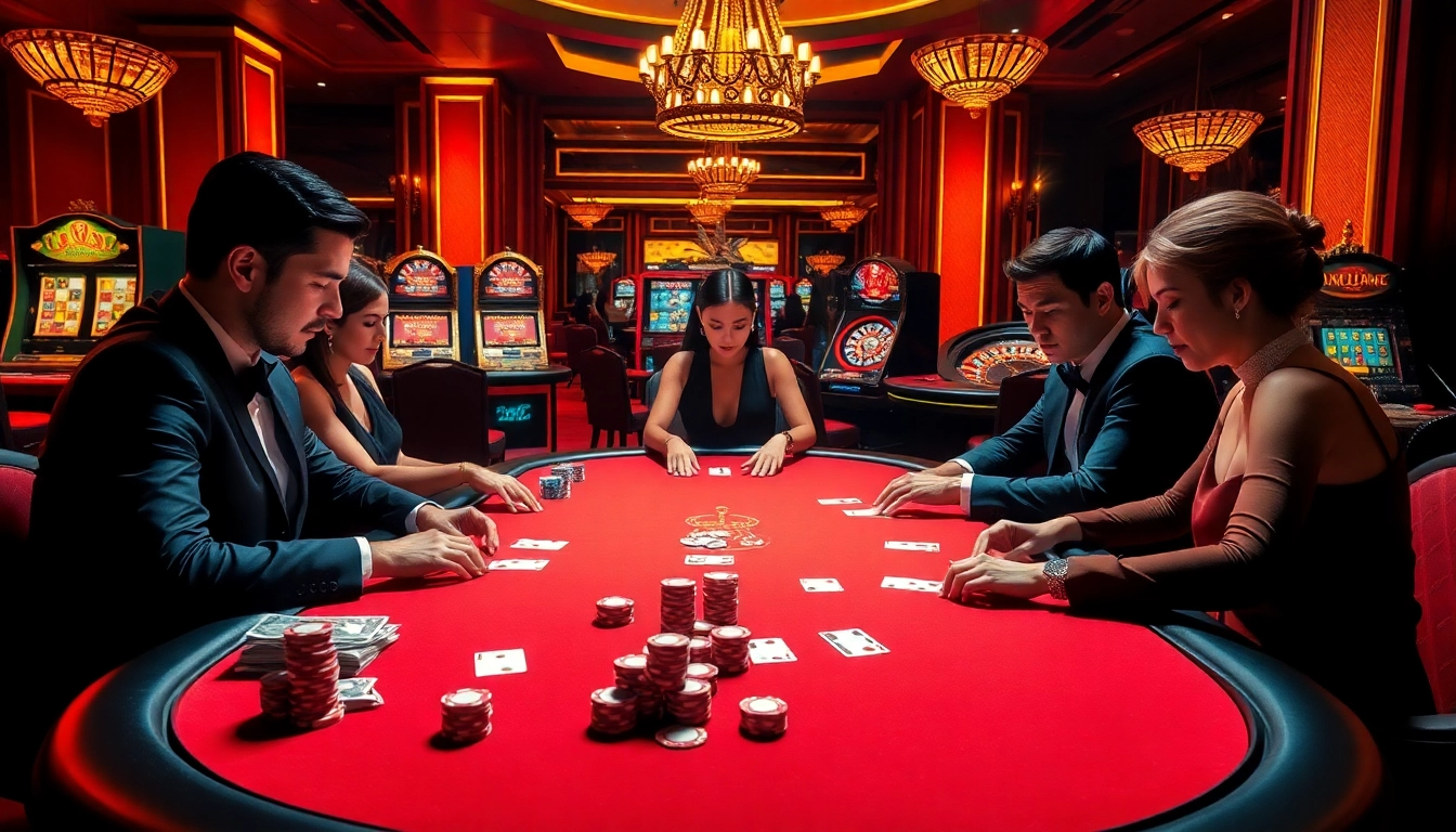 High-stakes poker game at loto188.gb.net showcasing luxury, excitement, and strategic betting.