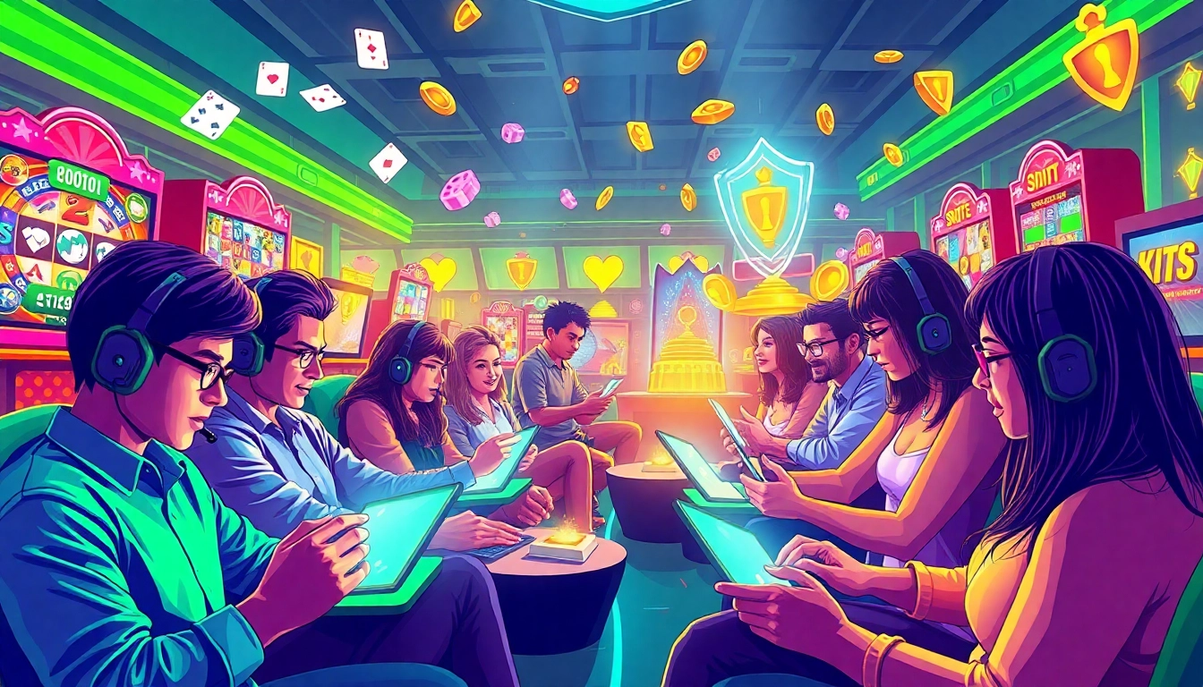 Dynamic Go88 online gaming scene with diverse players and vibrant casino elements.