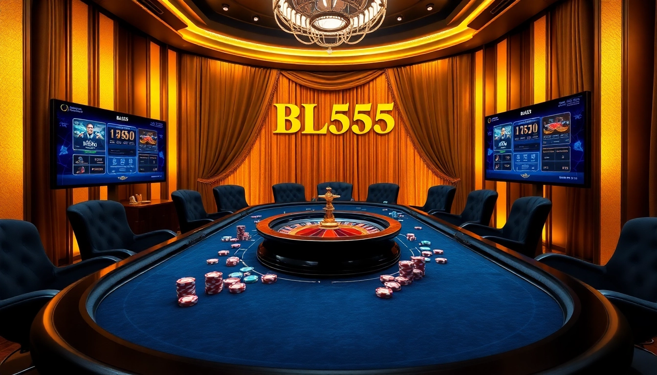 Engage with high-stakes poker at BL555 casino, featuring luxurious tables and vibrant ambiance.