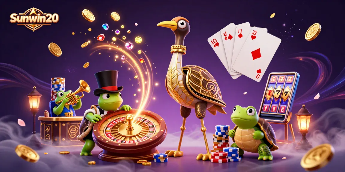 Experience exciting wins at Sunwin20 with animated casino characters and dynamic game elements.