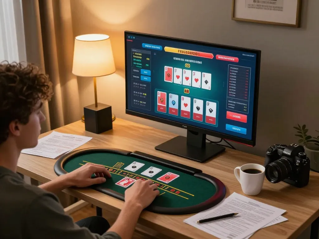 Alo8 user engaging in thrilling online blackjack gameplay, showcasing the excitement of virtual gambling