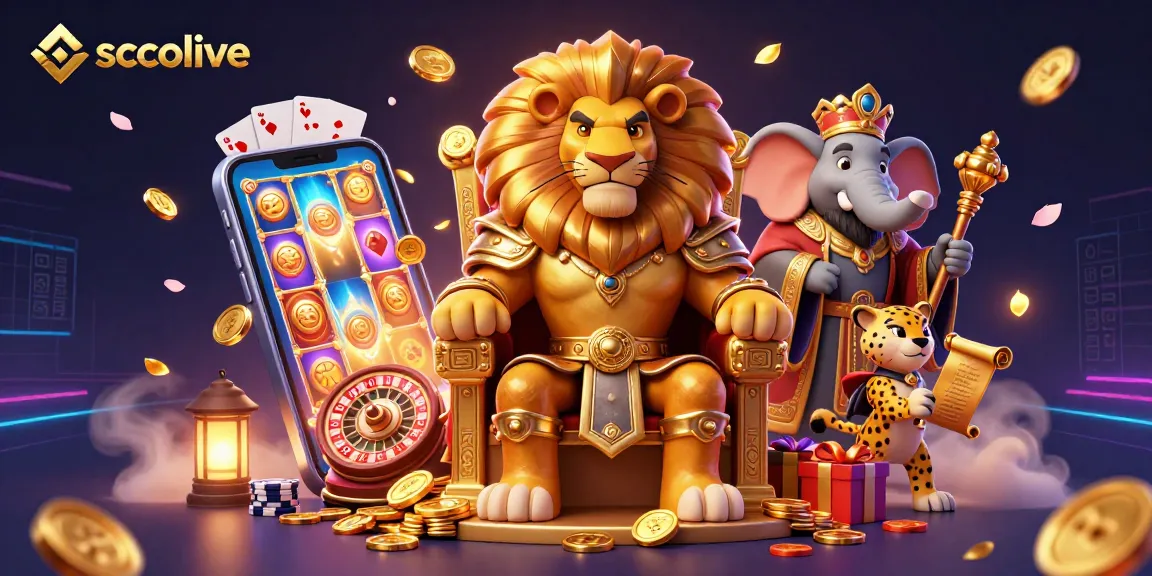 Socolive enhances betting excitement with a vibrant 3D casino scene showing a lion king and gaming elements.