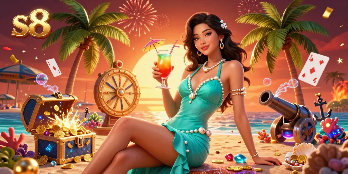 S8 offers thrilling moments with glamorous characters amidst casino elements, celebrating wins and vibrant designs.