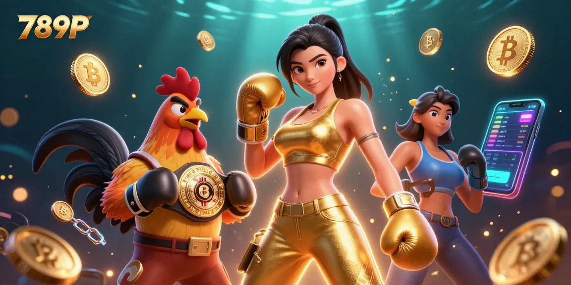 Engage with thrilling 789P casino action featuring a boxing scene and crypto elements.