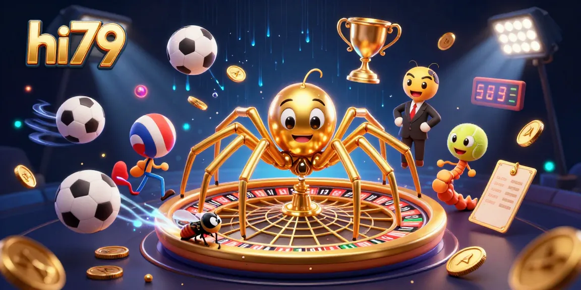 Experience thrilling bets with hi79 in a vibrant, dynamic casino scene filled with games.