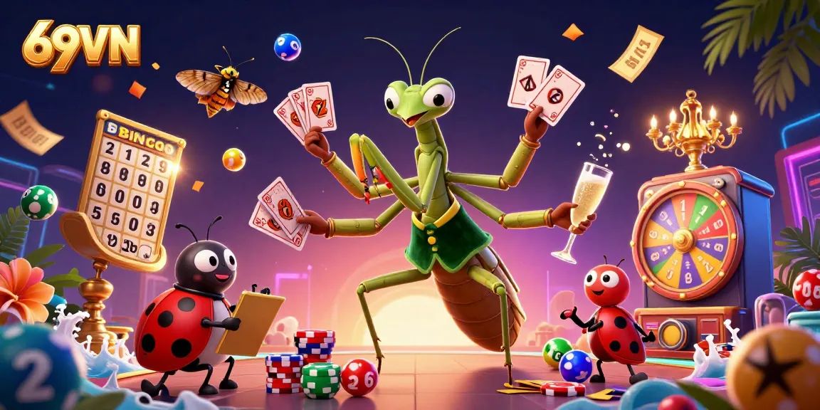 Experience thrilling gambling fun with 69VN using colorful lottery balls and dynamic casino elements.
