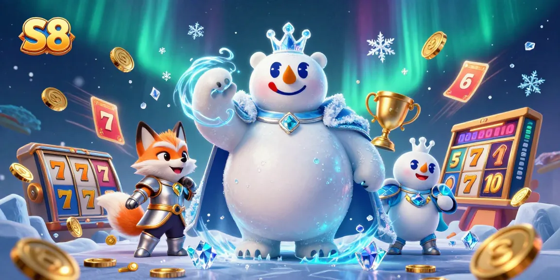 S8 attracts players with exciting slot games and vibrant casino elements in this dynamic 3D illustration.