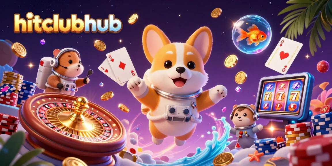 Engage in gaming excitement at hitclubhub with an astronaut corgi in a space casino.