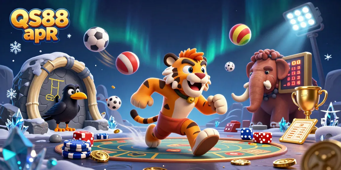 Engage with dynamic gambling scenes in QS88 apR's lively casino atmosphere, featuring vibrant characters and vivid game elements.