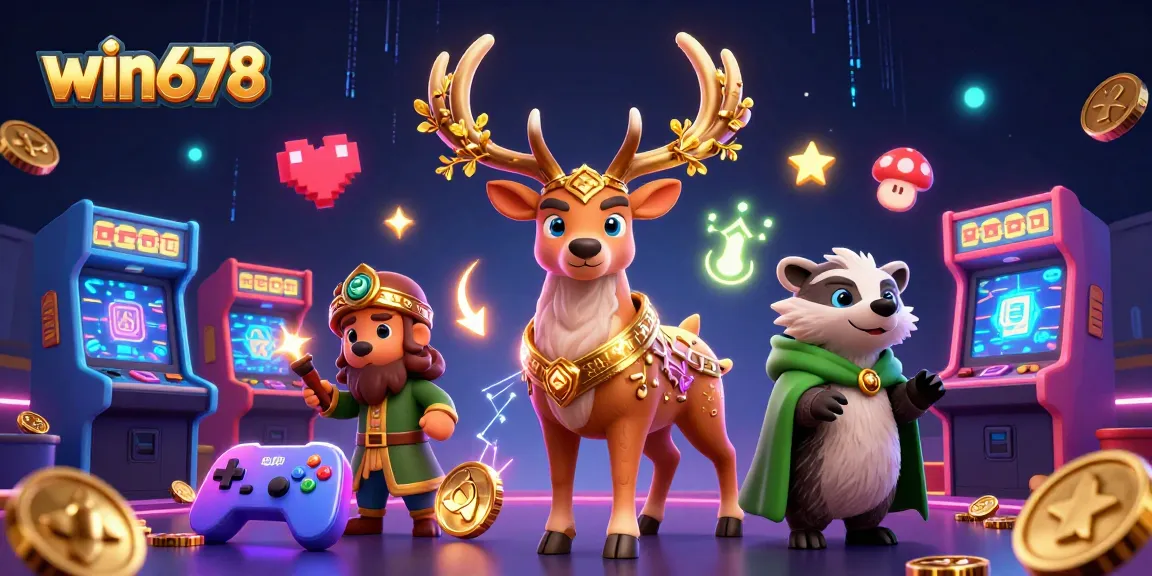 Engage with win678's thrilling casino atmosphere featuring magical characters and arcade elements.