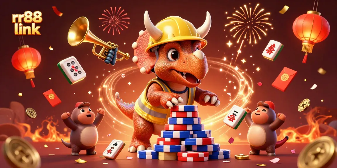 Celebrate at rr88 link with a lively casino scene featuring animated characters and festive decorations.